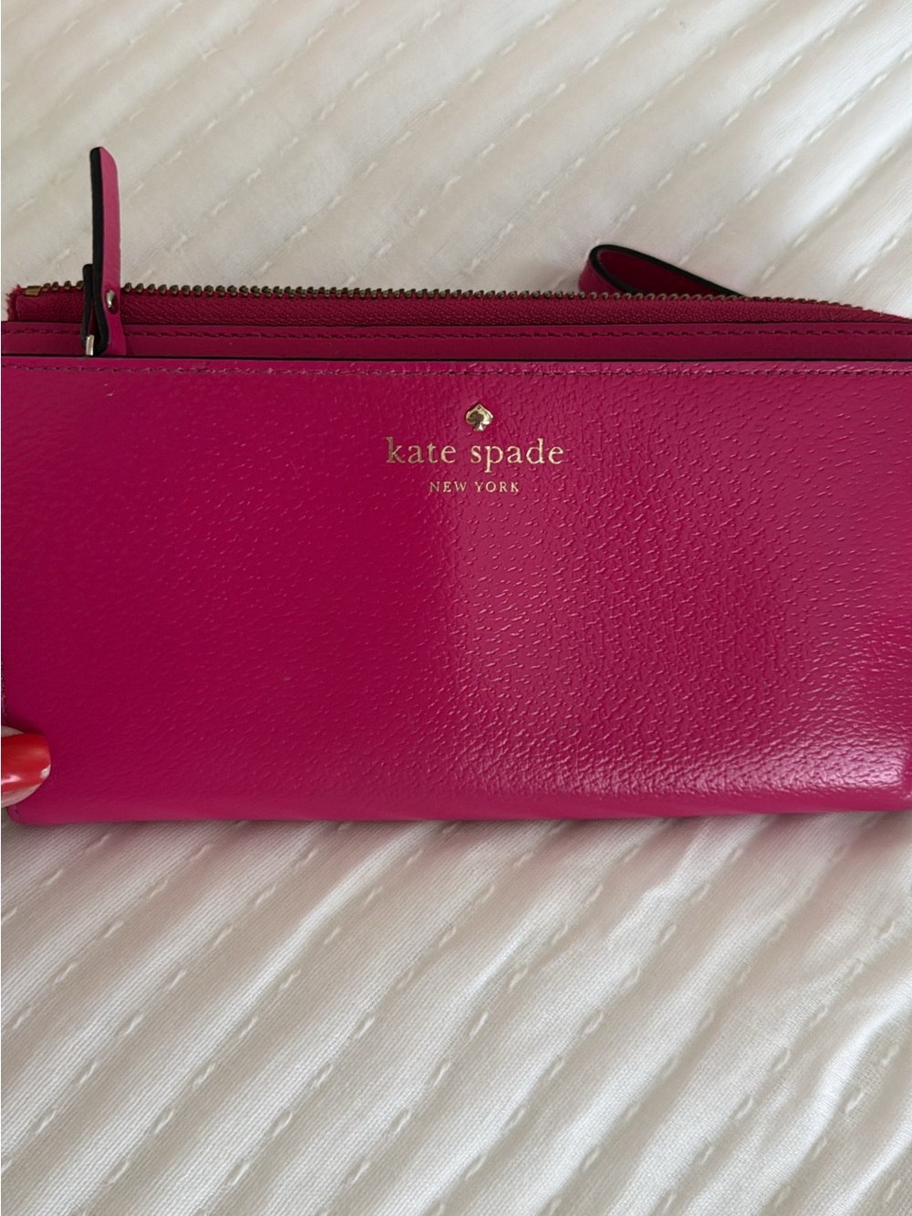 kate spade New York Fuchsia Leather Wristlet